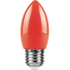 Лампа светодиодная,  (1W) 230V E27 красный, LB-376